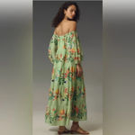 Farm Rio  x Anthropologie Off-The-Shoulder Tiered Floral Midi Dress | NEW | XXS Photo 1