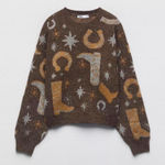 ZARA  Metallic Western Sweater Photo 0