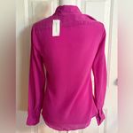 Banana Republic Womens Silk TOP Long Sleeve PINK Tie Front SILK Size 2 NWT Photo 3