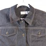 Alfred Dunner Black Denim Embroidered Embellished Button Front Vest Size 18 Photo 2