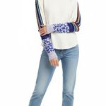 Free People Top Thermal Long Sleeve Cream Waffle Knit Crochet Detail Size S Photo 0