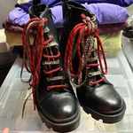 Gianni Bini 👣 Women’s 9 Moto / Combat boots 3.5 in heel. Red & Leopard laces Photo 1