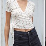 Brandy Melville Rae Floral Thermal Wrap Short Sleeve Top Photo 0
