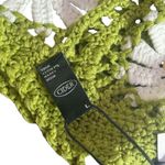 Cider  Crochet Daisy Halter Crop Bralette Top Size L Green Festival Hippie NEW Photo 6