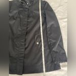 H&M Black A-Line Swing Coat Jacket Silver Snaps Zipper Sleeves Size Small Photo 9