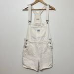 Levi's  Premium Womens White Denim Overall UTILITY SHORTALLS Size Medium Photo 1