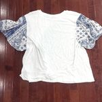 Sharagano White twist front paisley print flutter sleeve top size XL Photo 3