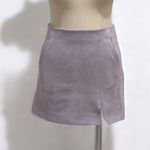 Fashion On Earth  Women's Light Purple Pockets Slit Faux Suede Mini Skirt Size M Photo 2