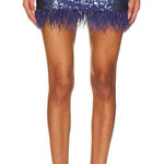 Lovers + Friends  Sirena Skirt in Purple Multi Sequin size Medium Mini Feathers Photo 0