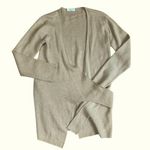 Babaton Aritzia  Tan Wrap Cardigan Linen Wool Blend Size Small Knit Photo 0