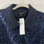 Ann Taylor NWT  Navy Blue Damask‎ Lace Collared Blazer Jacket Size 12 Coat Photo 3