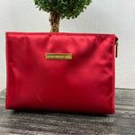Giorgio Beverly Hills Red Satin Zip Close Cosmetic Makeup Bag Photo 0