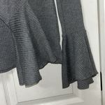 ZARA Gray Ribbed Bell sleeve Crew Neck Top(Size Small) Photo 5