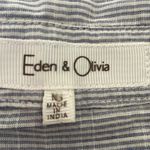 Eden & Olivia  Lightweight Blue Stripe Preppy Button Down Top Medium Photo 5