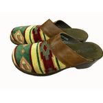 Modelista Womens Italian Made Ethnic Southwest Pattern Clogs Shoes Sz 9 Green Photo 2