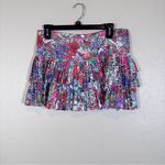 Lucky In Love Floral Tiered Mini Tennis Skort Women’s L Athletic Colorful Skirt Pink Size L Photo 9