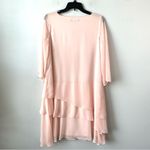 Marina Tiered Ruffle‎ Shift Dress Rhinestone Keyhole Blush Pink 4 Photo 7