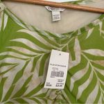 Cato Mesh Green And Tan Palm Leaf Print Ruched Top Size 26/28W Photo 4
