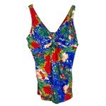 Swimsuits For All Tropical Tank Dress Plunge Swimsuit Size 22 Plus Vacation Red Photo 3