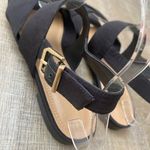 & Other Stories & Other Stories Black Twill Slingback Buckled Sandals Women’s 8 Wide Strap Flats Photo 8