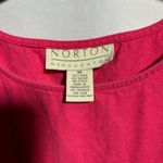 Norton Mcnaughton VTG Hot Pink Linen Blend Sleeveless Maxi Dress Sz M Color Block Bright 90s Mom Photo 3