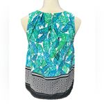 Rafaella  Tropical Leaf Print Sleeveless Blouse Photo 1