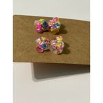 None Confetti Sprinkle Fashion Statement Novelty‎ Gummy Bear Stud Earring Clear Pink Photo 2