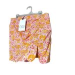 ZARA  - Linen Blend Floral Mini Skirt Orange / Pink Womens sz Medium NWT‎ Photo 1
