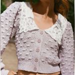 Anthropologie Balloon Sleeve Collared Cargidan Lilac Size M NEW Photo 0