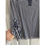 Chico's 3 Womens XL Navy Striped Top Stretch Tunic Casual Coastal Clean Girl Photo 3