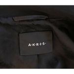 Akris $1400 44 US 12 100% Wool Jacket Short Blazer 3 Button Black Stripe Pockets Photo 6