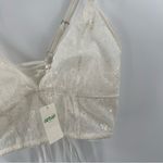 Aerie Bralette Size Medium Lace Embroidered Longline Bra Corset Cream Flower NWT Photo 6