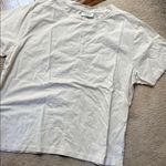 Rhythm. Large classic Cream Short Sleeve Tee with Crew Neck Yellow Photo 3