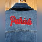 NFL  Apparel XS New England Patriots Juniors Denim Jean Jacket embroidered NWT Photo 3