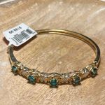 Sterling Silver NWT CR Emerald 14K Gold Over  Bangle Photo 0