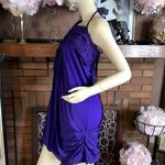 Alice + Olivia PURPLE DRAPING SILK HALTER DRESS (M) Photo 4