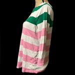 Charter Club  color block striped 3/4 sleeve T-shirt with shoulder button accents Photo 2