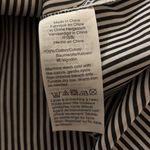 J.Crew  Sz 10 Funnel Neck Striped Crisp Shirt Button Shoulder Black White Hi-Lo Photo 7