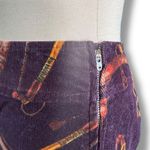 Vintage Y2K Talbots Equestrian Corduroy Mini Skirt Horse Bit Stirrup Print 14 Purple Photo 2