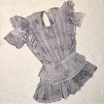 Love Shack Fancy Natasha Ruffle Mini Dress in Hand Wash Denim size Small Photo 3