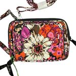 Vera Bradley Floral Quilted Wristlet and Crossbody Bag with Zebra Interior Photo 1
