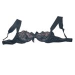 Oh La La Cheri Paris Sheer Lace Black and Pink Balconette Bra Women's Size S Photo 2