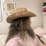 Neutral cream brown cowgirl hat with beading Photo 1