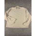 Madewell Striped Jacquard Textured Funnelneck Top Ivory Women's Size XL Photo 4