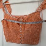 Orange Gingham Ruffle Strap Top Photo 7