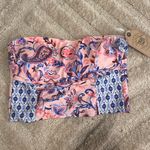 True Craft 🎉 Tru craft NWT large bandeau swim bikini top boho pink blue Photo 0