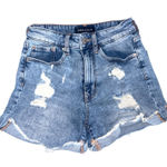 Aeropostale  Curvy Mom High-Rise Distressed Denim Shorts  Women’s Size 0   Photo 0