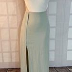Blithe NWT White Green Open Back Sleeveless Cutout Halter Maxi Dress Small Photo 1