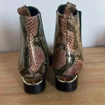 Steve New York Women's Radical Western Snake Print Ankle Booties Size‎ 8 Brown Photo 4