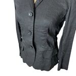 Theory  Pinstripe Blazer Jacket Linen Blend Black 4 Photo 3